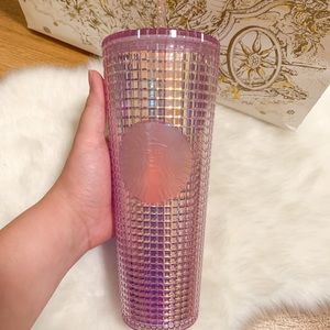 🌟 Starbucks Pink Disco Holographic Grid Tumbler Cup 🌟